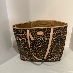 Coach Park Multicolor Leather Leopard
Printed Double Handles Tote Bag